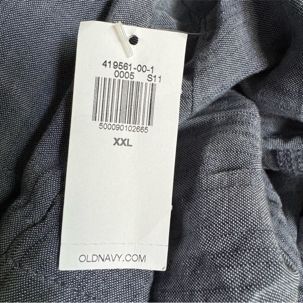 NWT Old Navy Puff-Sleeve Chambray Smocked Midi Swing Dress - Picture 7 of 8